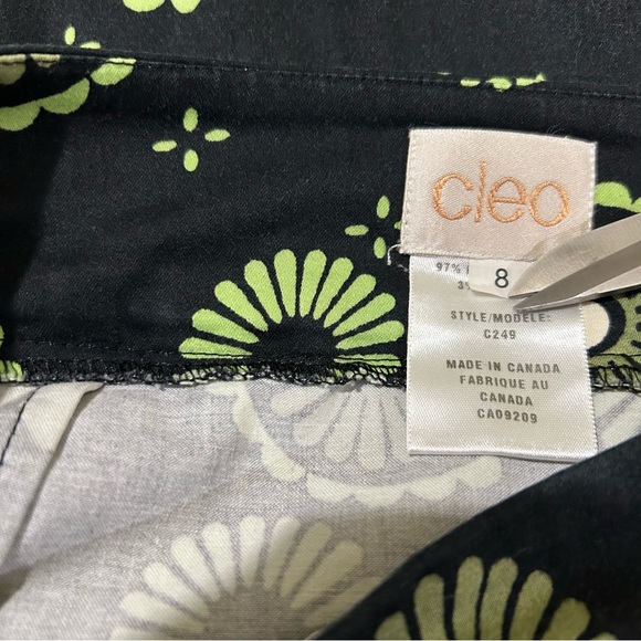Cleo black patterned cotton A-line skirt. - Picture 4 of 7